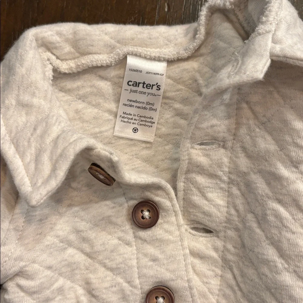 3 piece Carter's Cream Quilted Baby Set